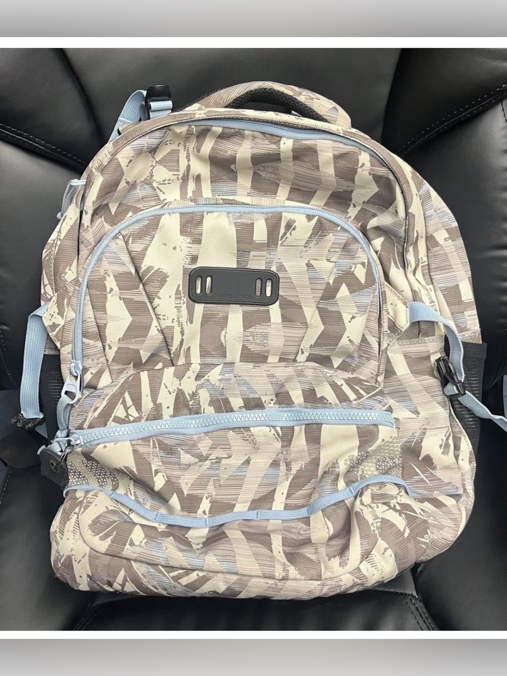 Samsonite Turn Up Backpack 32L Adjustable Shoulder Strap Blue Gray With Hip Belt
